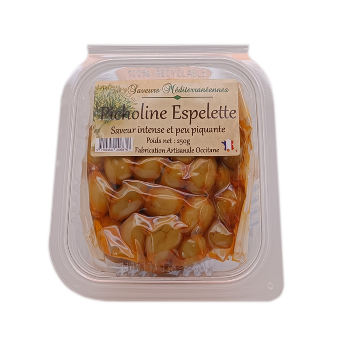 Olives Picholine Espelette barquette 250g
