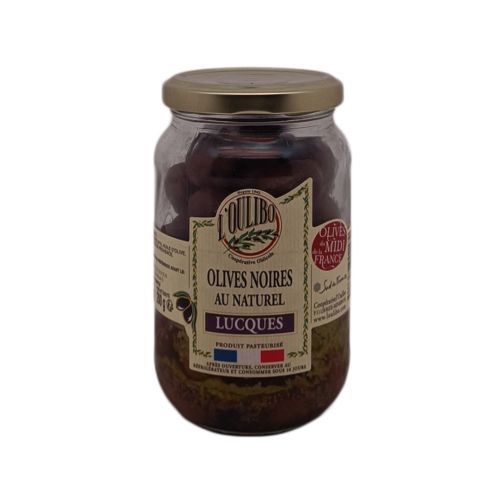 Olives noires Lucques au naturel bocal 220g