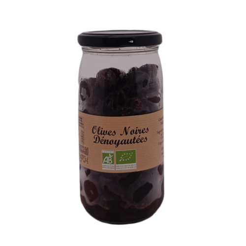 Olives noires dénoyautées Bio bocal 190g