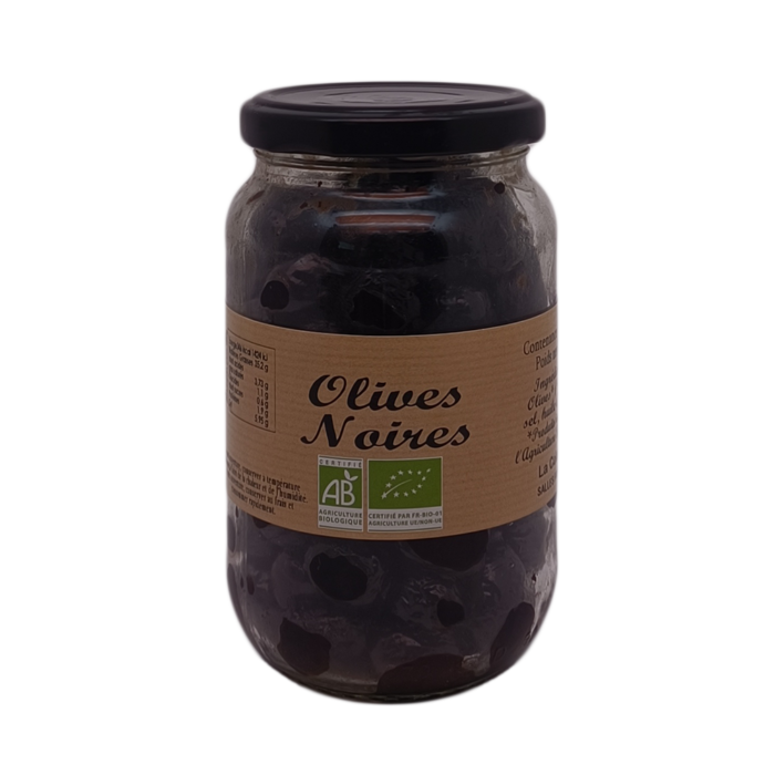 Olives noires entières Bio bocal 235g