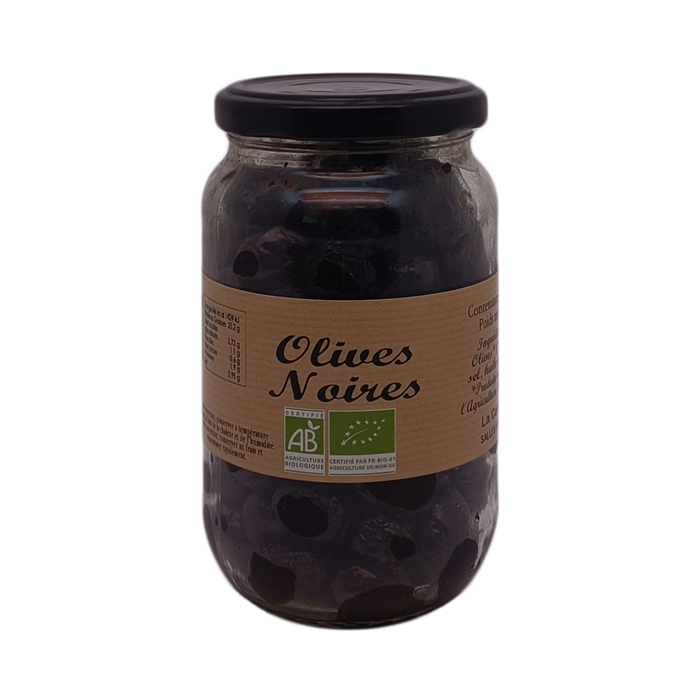 Olives noires entières Bio bocal 235g