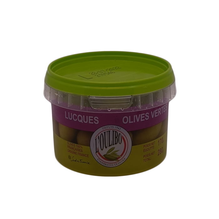 Olives vertes Lucques fraîches pot 280g