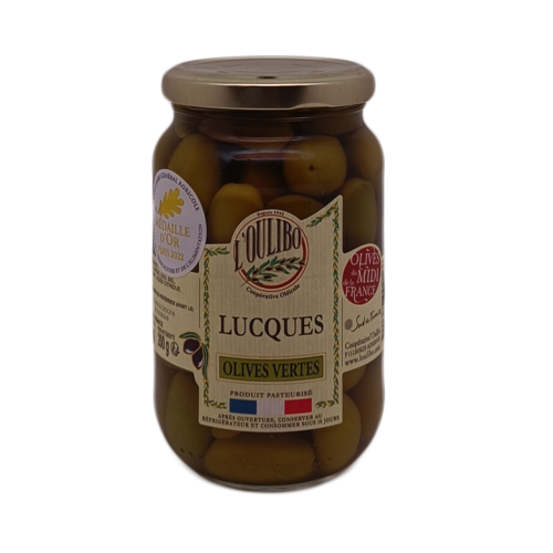 Olives vertes Lucques pasteurisées bocal 380g