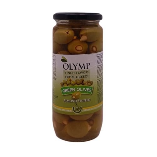 Olives vertes farcies aux amandes bocal 500g