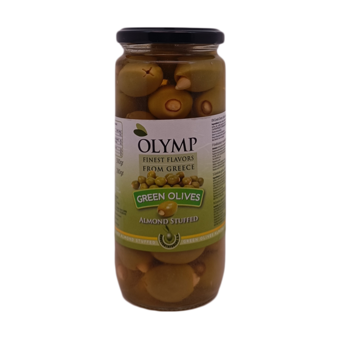 Olives vertes farcies aux amandes bocal 500g
